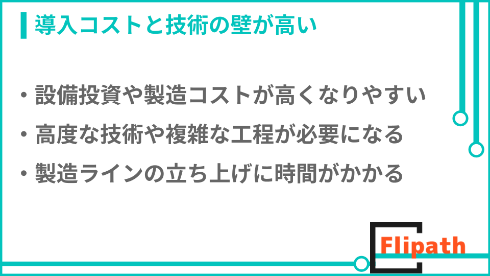 フリップチップボンディングのデメリットについての説明画像